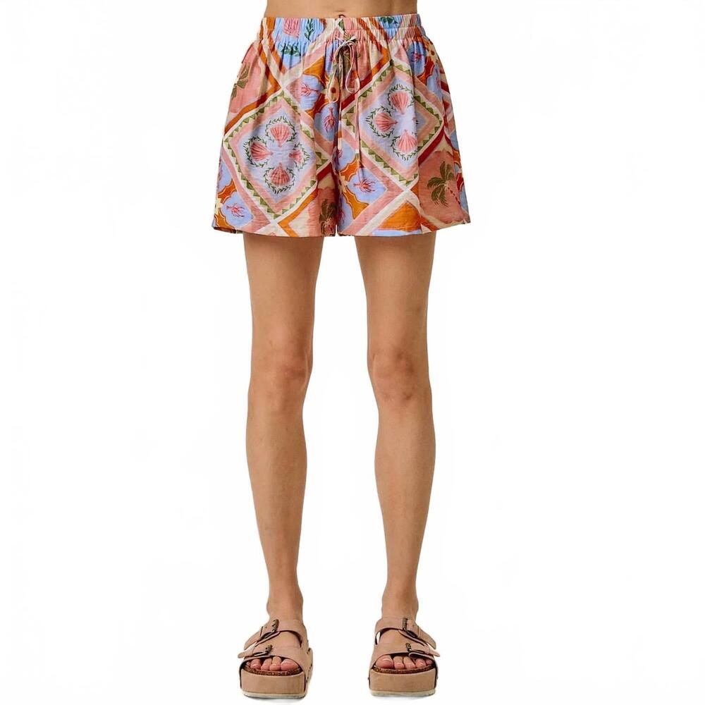 NEW SO ME island mosaic short in tropical multi